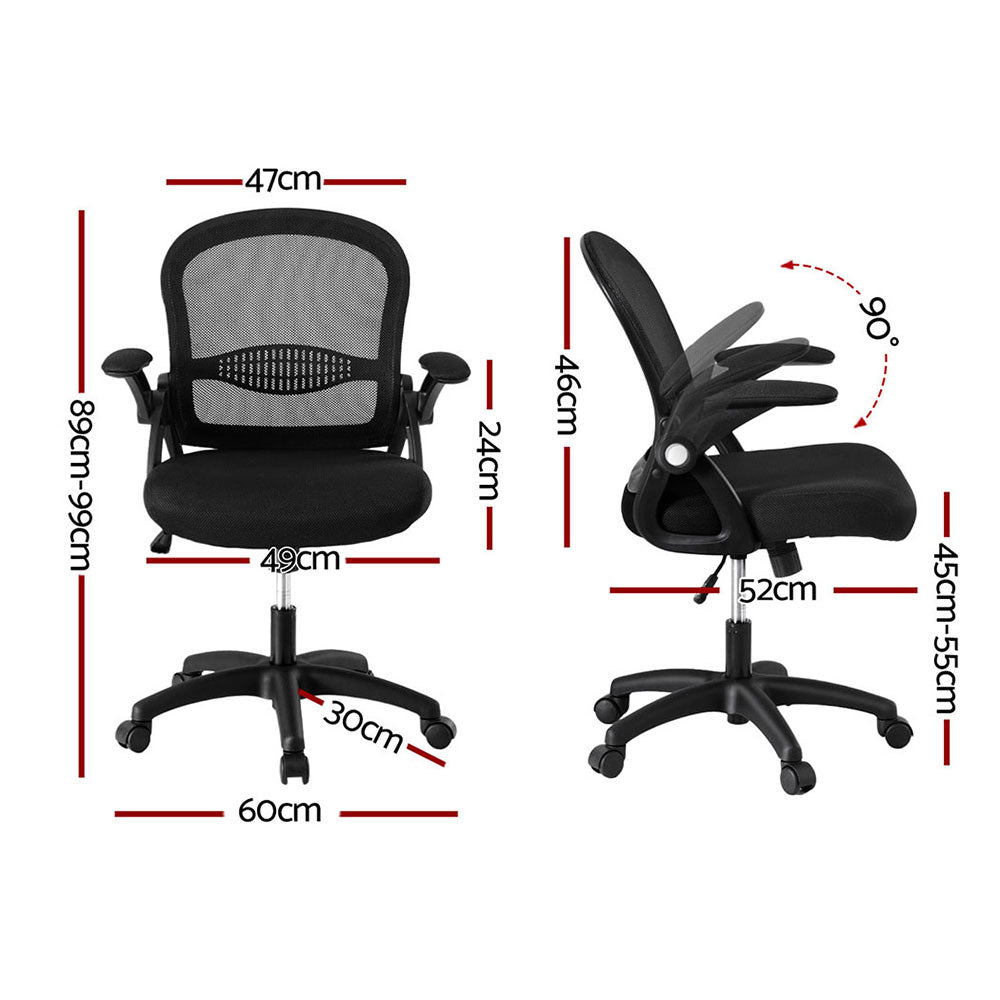 Artiss 2x Mesh Office Chair Computer Gaming Desk Chairs Work Study Mid Back-1