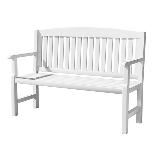 Gardeon Outdoor Garden Bench Wooden 2 Seater Lounge Chair Patio Furniture White-0