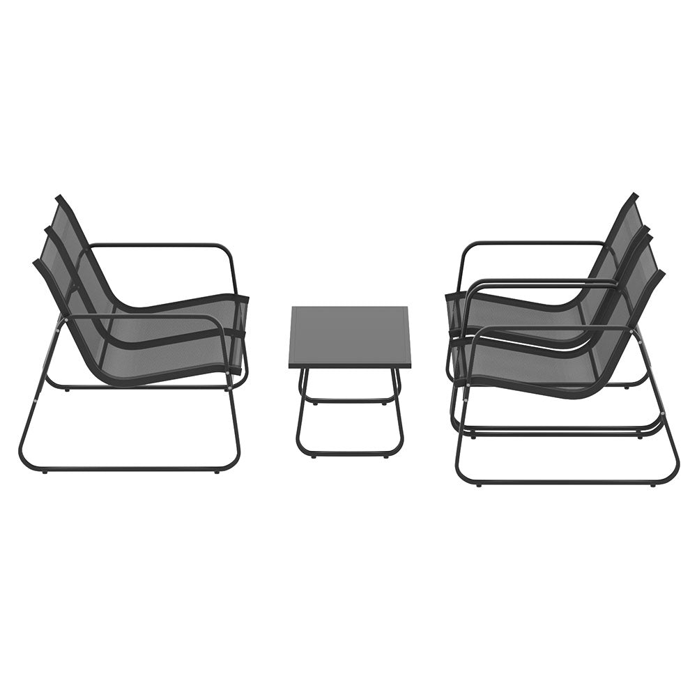 Gardeon Outdoor Sofa Set Lounge Setting Textilene Table and Chairs Garden Patio Furniture-3