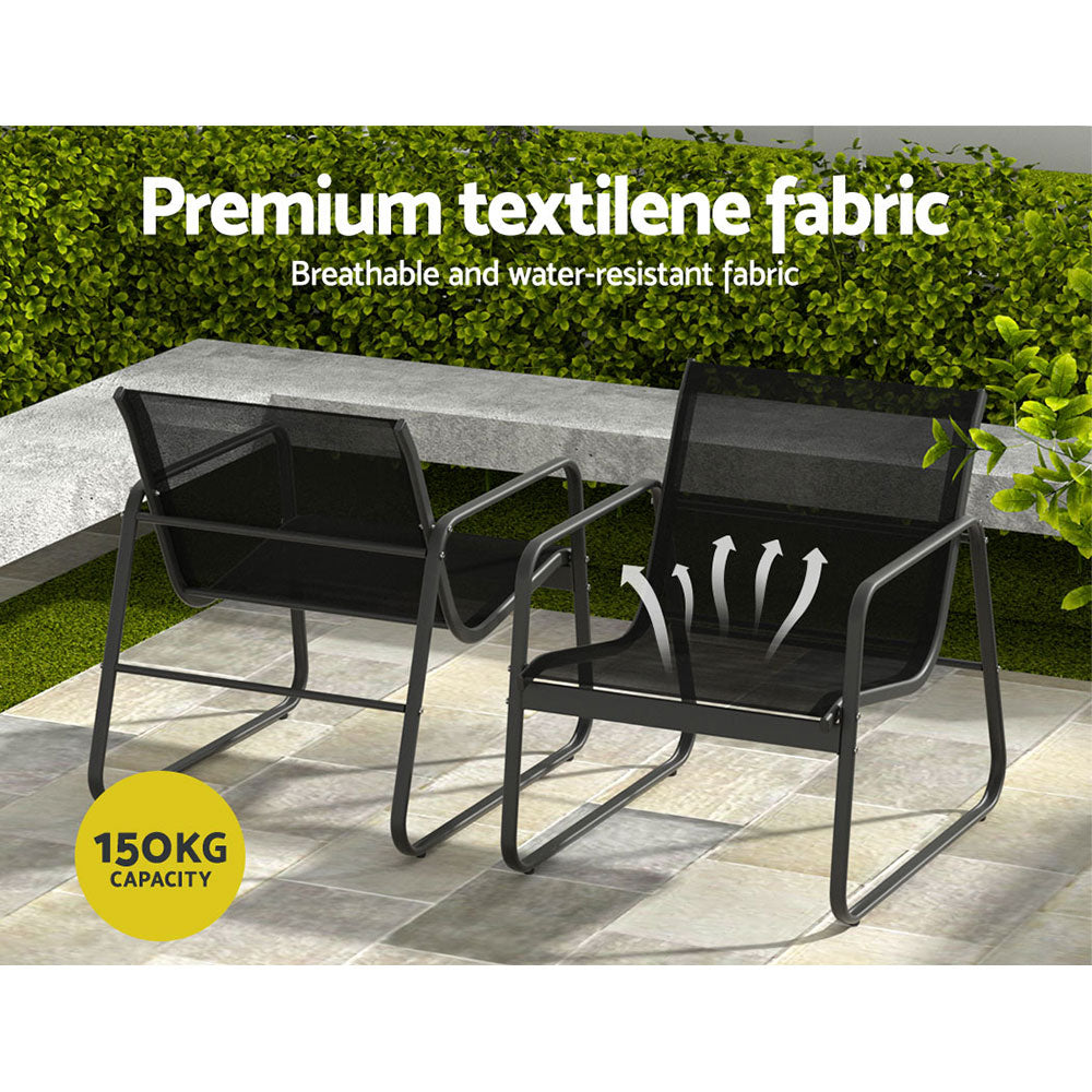 Gardeon Outdoor Sofa Set Lounge Setting Textilene Table and Chairs Garden Patio Furniture-5