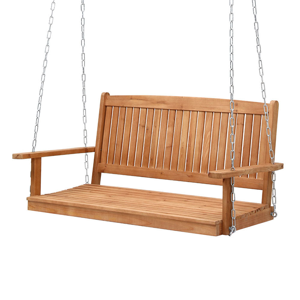 Gardeon Porch Swing Chair With Chain Outdoor Furniture Wooden Bench 2 Seater-0