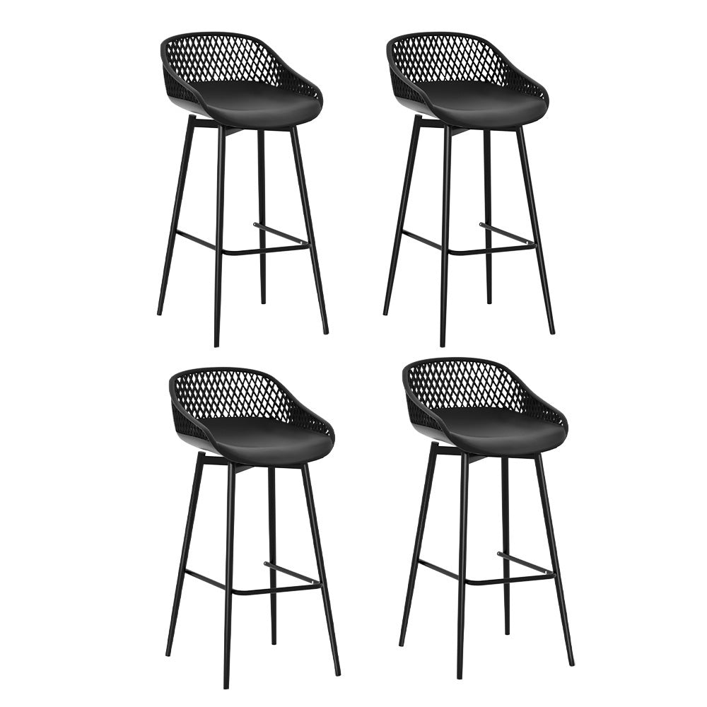 Gardeon 4-Piece Outdoor Bar Stools Plastic Metal Dining Chair Balcony-0