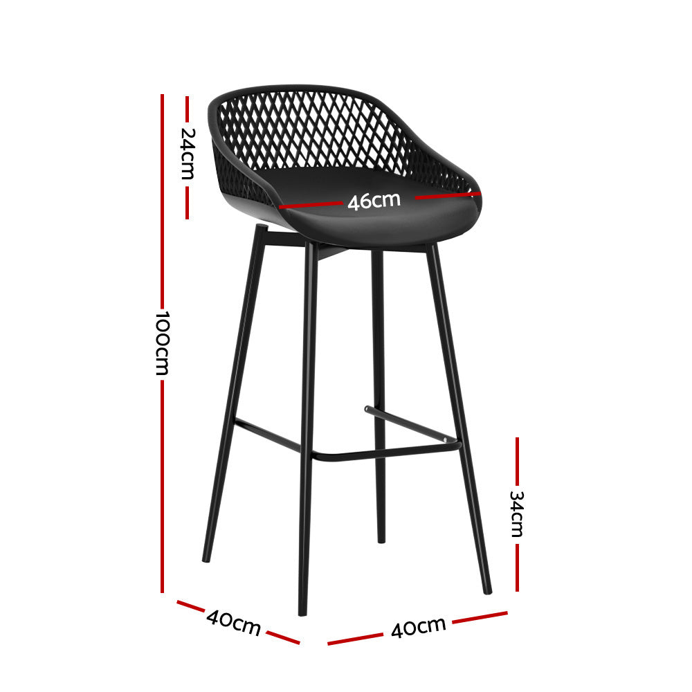 Gardeon 4-Piece Outdoor Bar Stools Plastic Metal Dining Chair Balcony-1