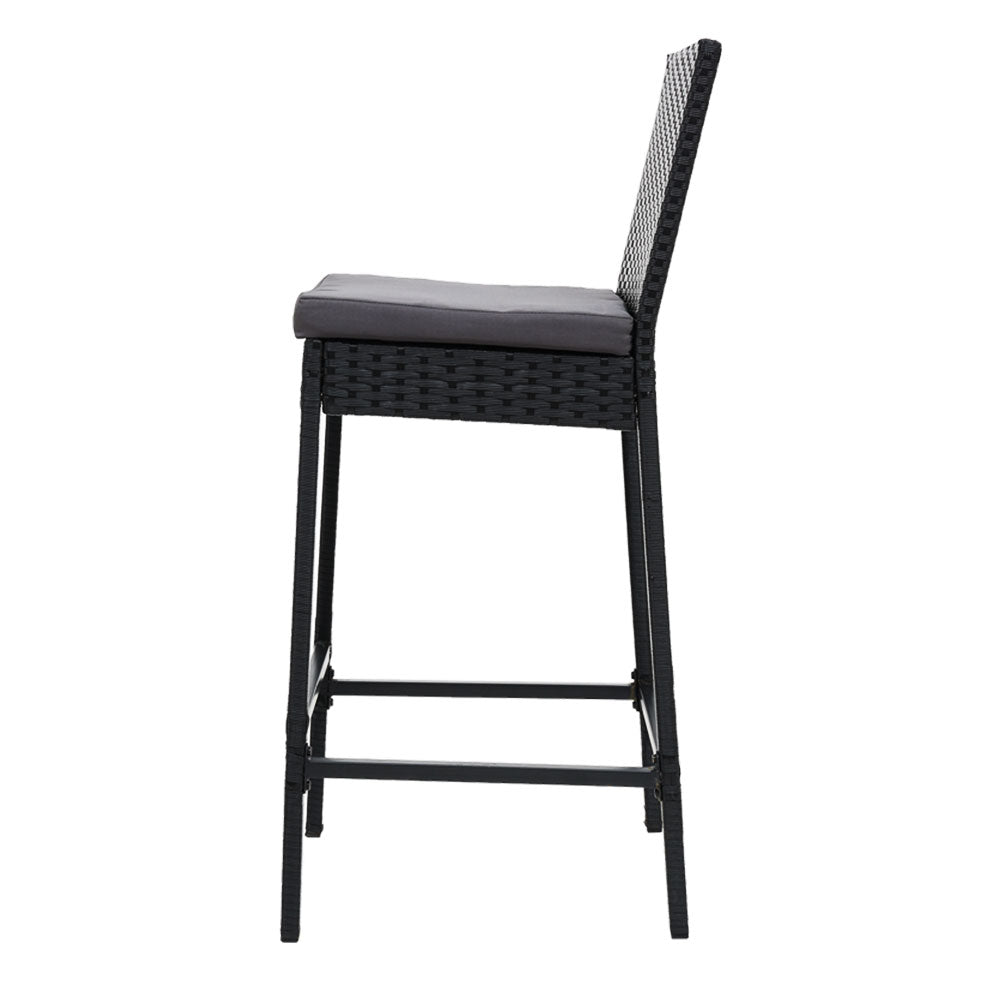 Gardeon 2-Piece Outdoor Bar Stools Dining Chair Bar Stools Rattan Furniture-3