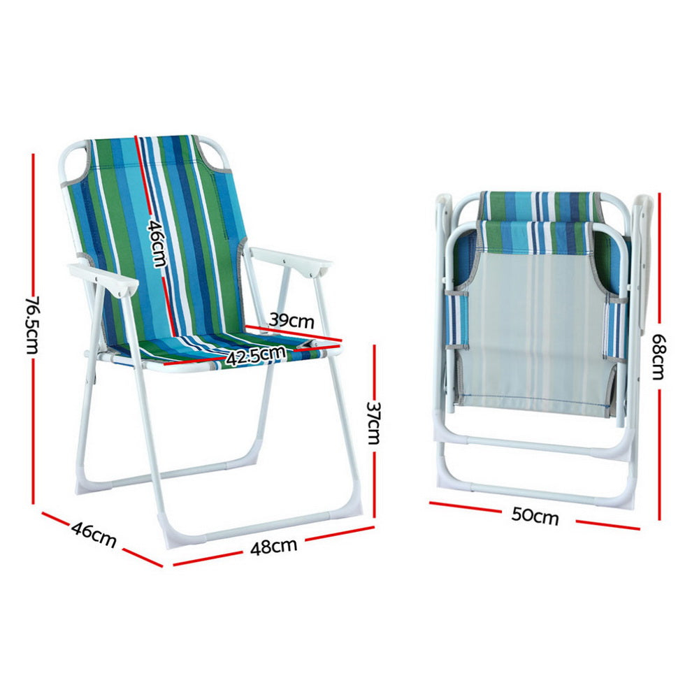 Gardeon Outdoor Chairs Folding Camping Chair Steel Portable Patio Furniture-1