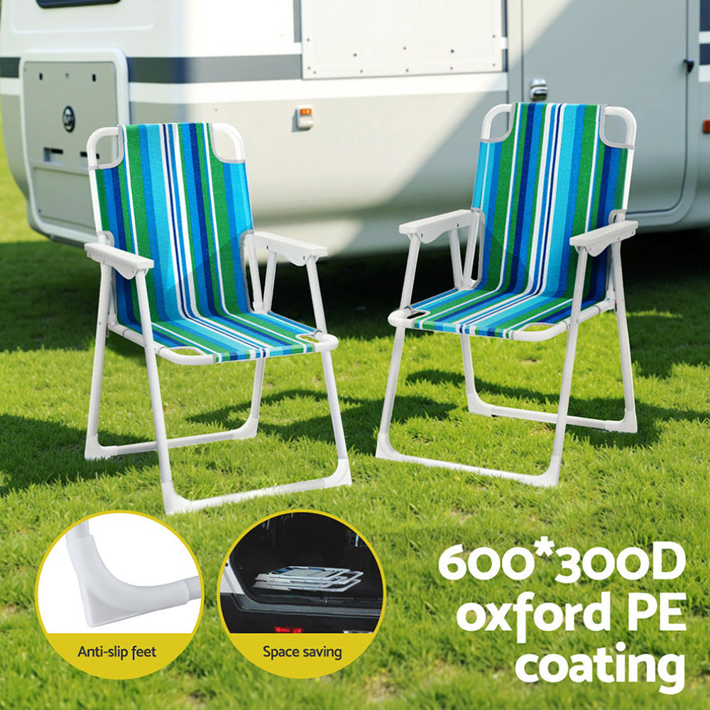 Gardeon Outdoor Chairs Folding Camping Chair Steel Portable Patio Furniture-5