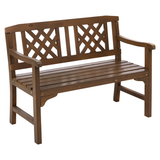 Gardeon Outdoor Garden Bench Wooden Chair 2 Seat Patio Furniture Lounge Natural-0