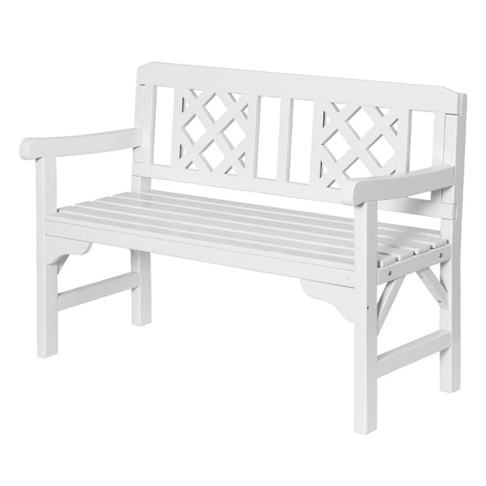 Gardeon Outdoor Garden Bench Wooden Chair 2 Seat Patio Furniture Lounge White-0