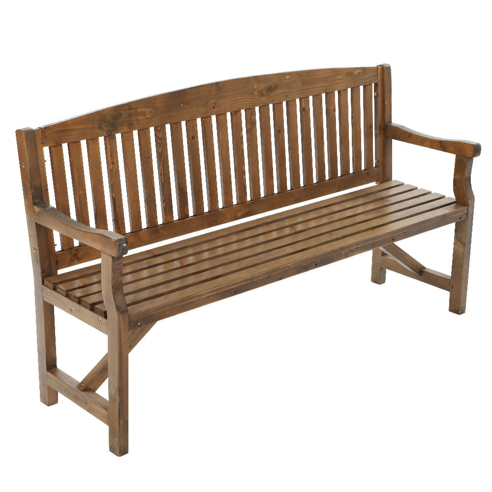 Gardeon 5FT Outdoor Garden Bench Wooden 3 Seat Chair Patio Furniture Natural-0