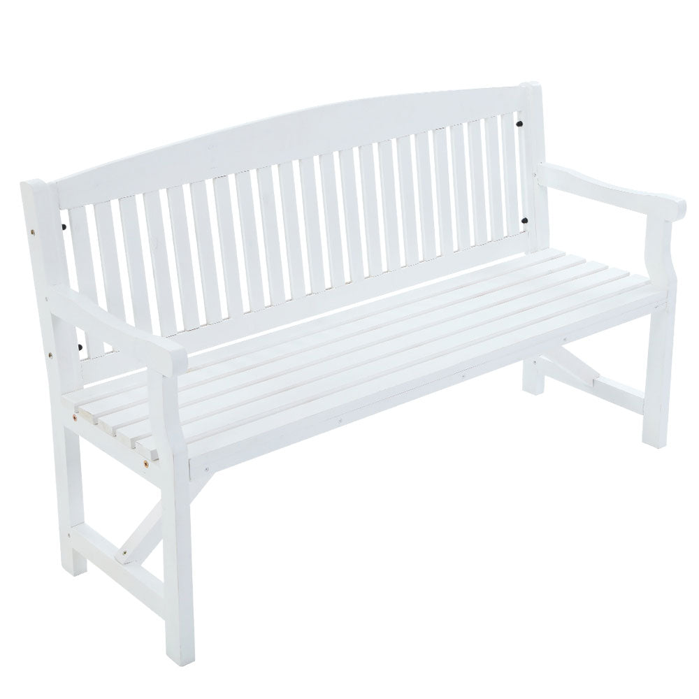 Gardeon 5FT Outdoor Garden Bench Wooden 3 Seat Chair Patio Furniture White-0