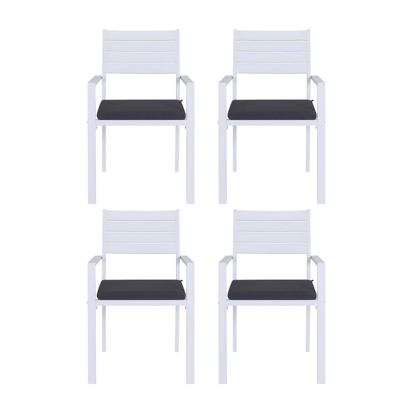 Gardeon 4PC Outdoor Dining Chairs Stackable Aluminum Lounge Chair Patio Furniture