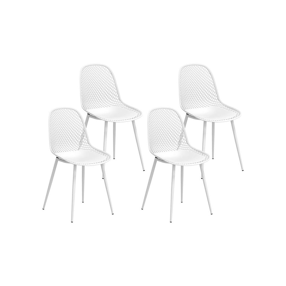 Gardeon 4PC Outdoor Dining Chairs PP Lounge Chair Patio Garden Furniture White-0