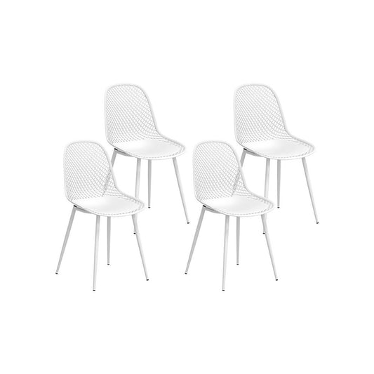 Gardeon 4PC Outdoor Dining Chairs PP Lounge Chair Patio Garden Furniture White-0