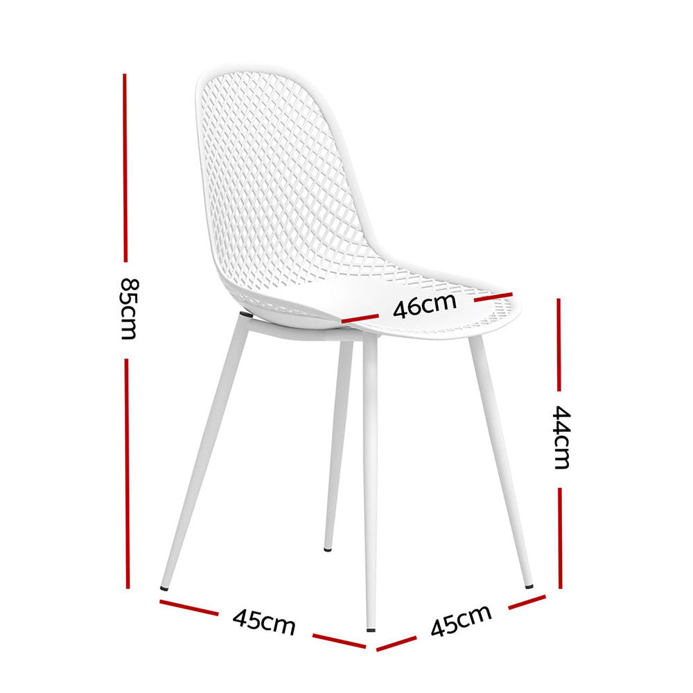 Gardeon 4PC Outdoor Dining Chairs PP Lounge Chair Patio Garden Furniture White-1