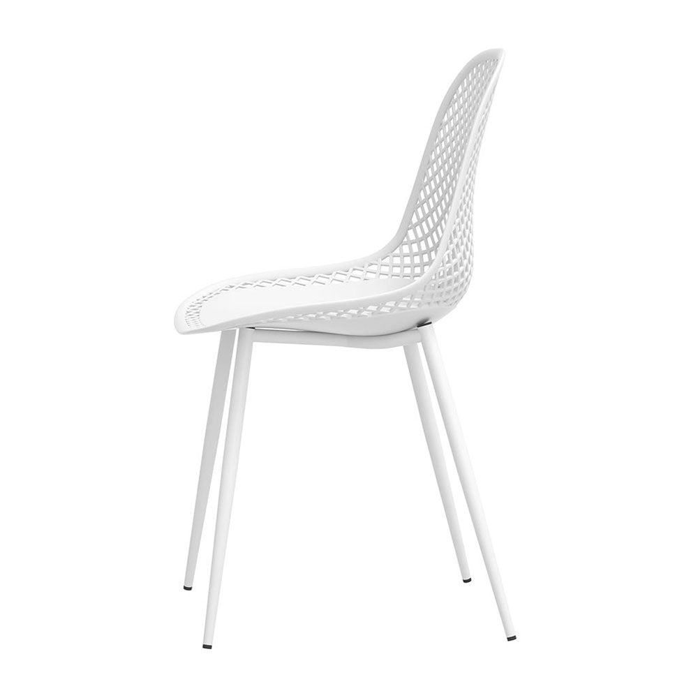 Gardeon 4PC Outdoor Dining Chairs PP Lounge Chair Patio Garden Furniture White-3