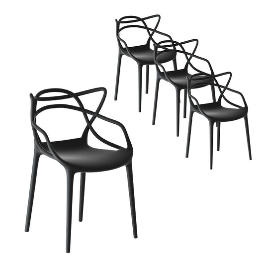 Gardeon 4PC Outdoor Dining Chairs PP Portable Stackable Chair Patio Furniture-0