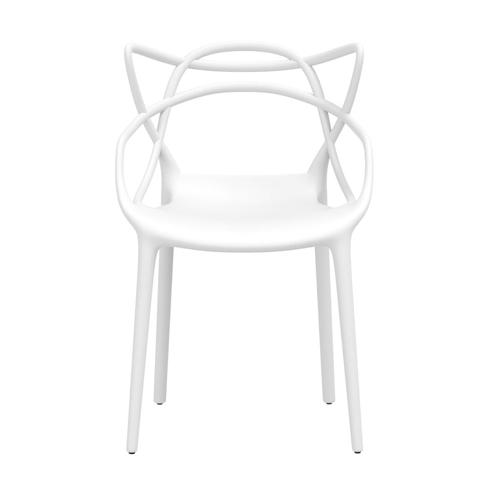 Gardeon 4PC Outdoor Dining Chairs PP Portable Stackable Chair Patio Furniture White-2