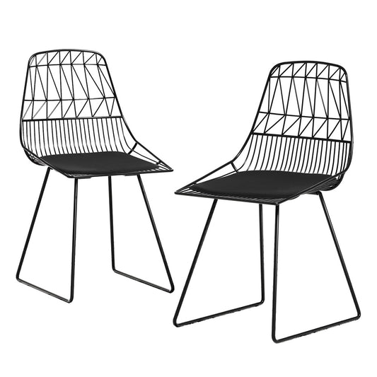 Gardeon 2PC Outdoor Dining Chairs Steel Lounge Chair Patio Garden Furniture-0