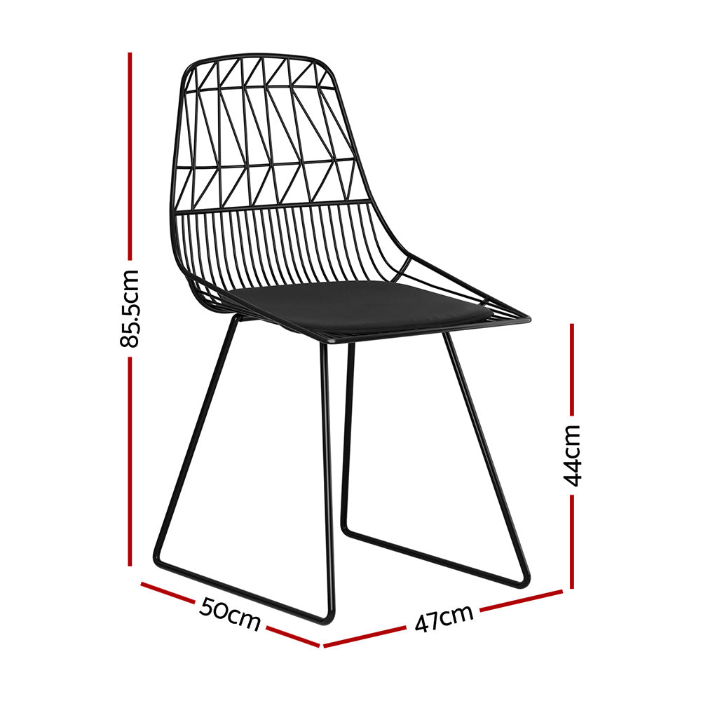 Gardeon 2PC Outdoor Dining Chairs Steel Lounge Chair Patio Garden Furniture-1