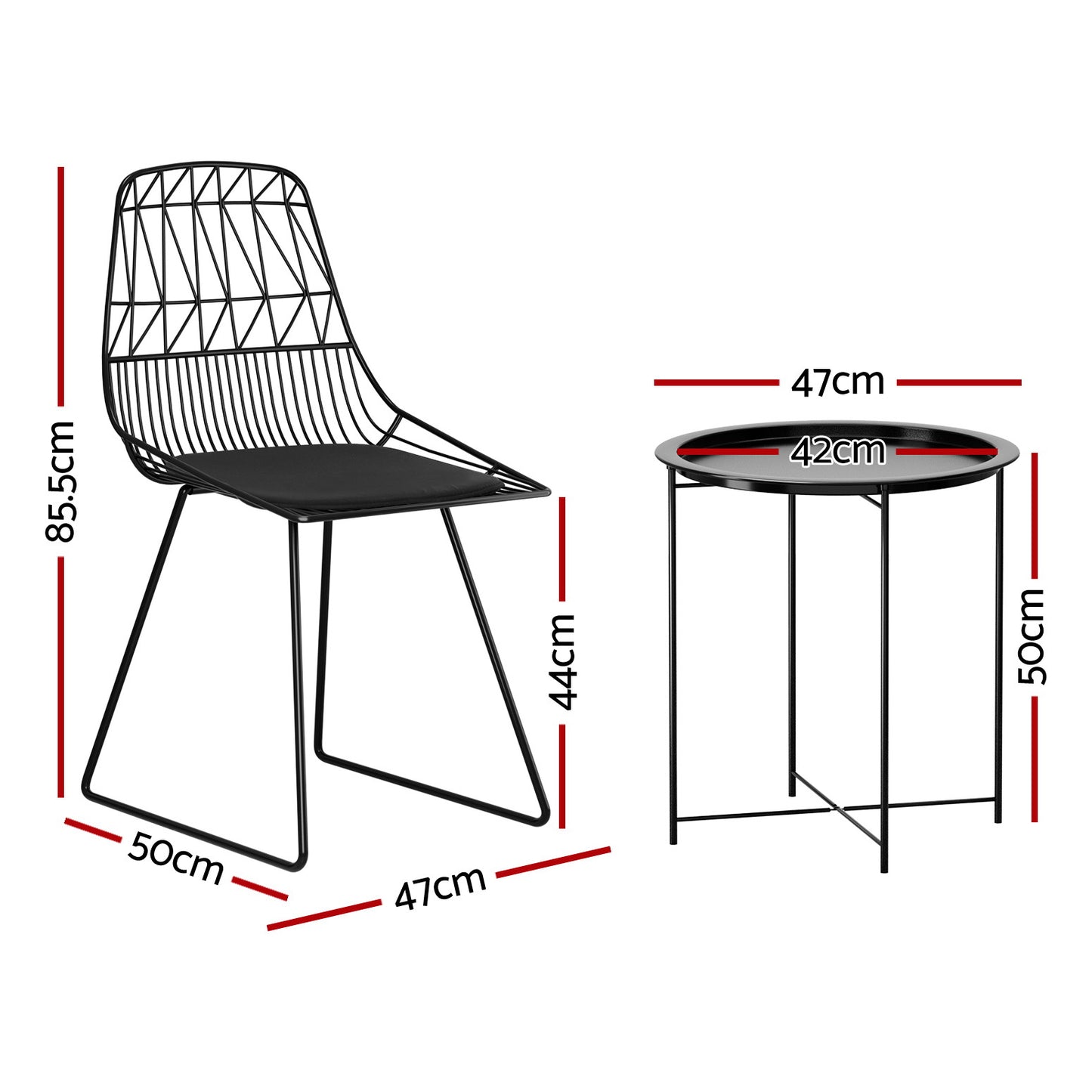 Gardeon 3PC Outdoor Bistro Set Patio Furniture Lounge Chairs Table Garden-1