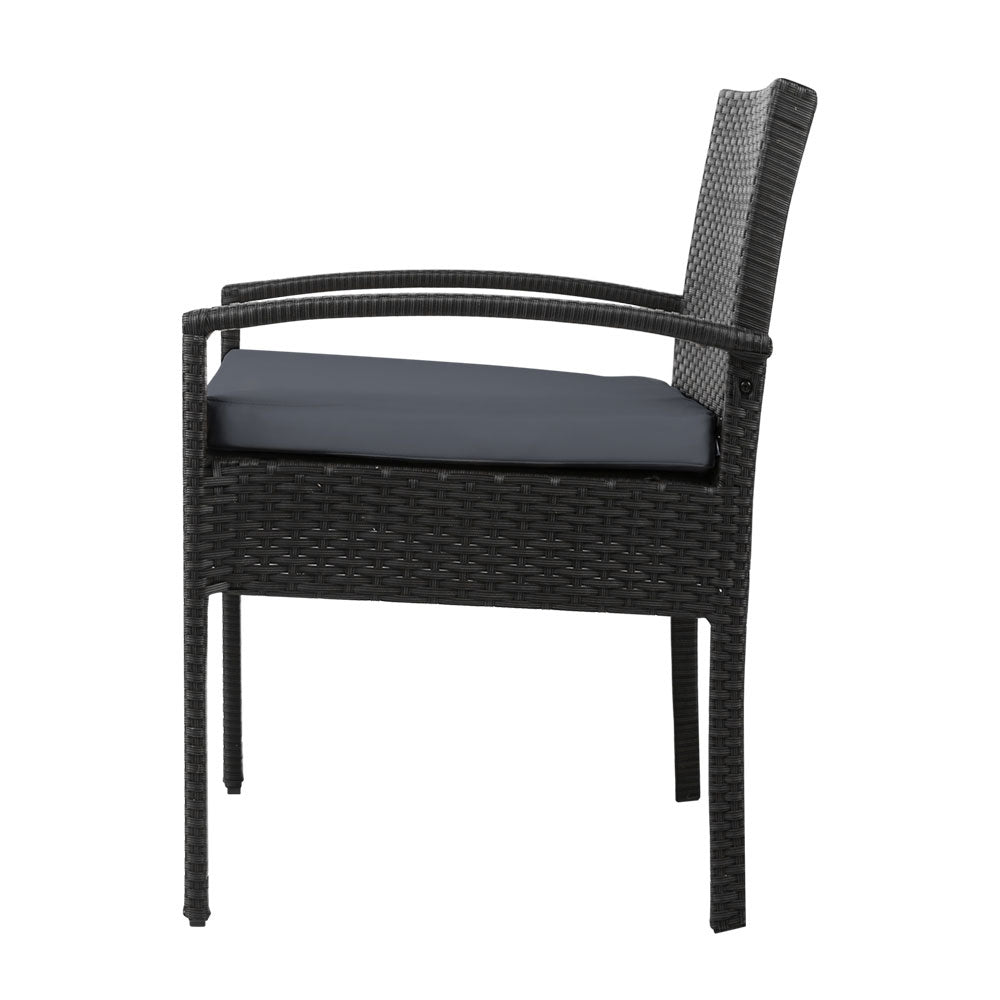 Gardeon Outdoor Dining Chairs Patio Furniture Rattan Lounge Chair Cushion Felix-3