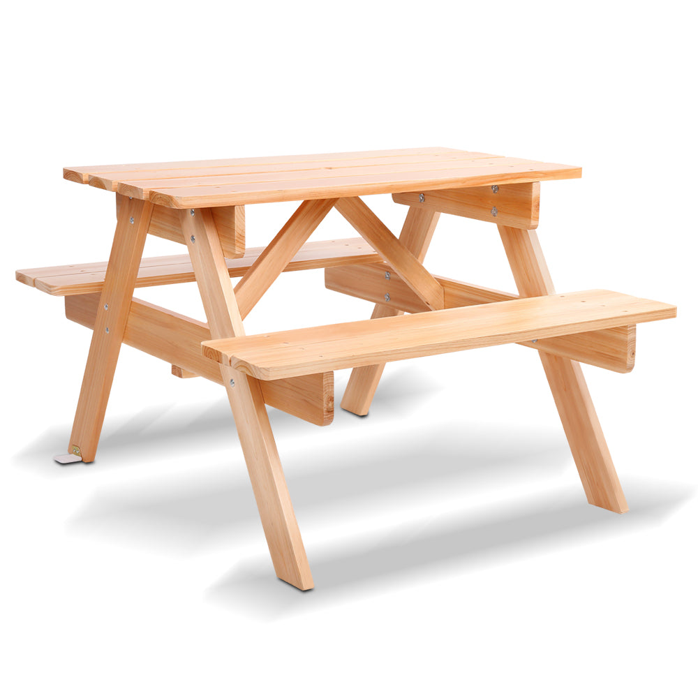 Keezi Kids Outdoor Table and Chairs Picnic Bench Set Children Wooden-0