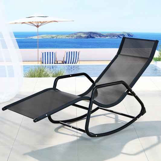 Gardeon Sun Lounge Rocking Chair Outdoor Lounger Patio Furniture Pool Garden-0