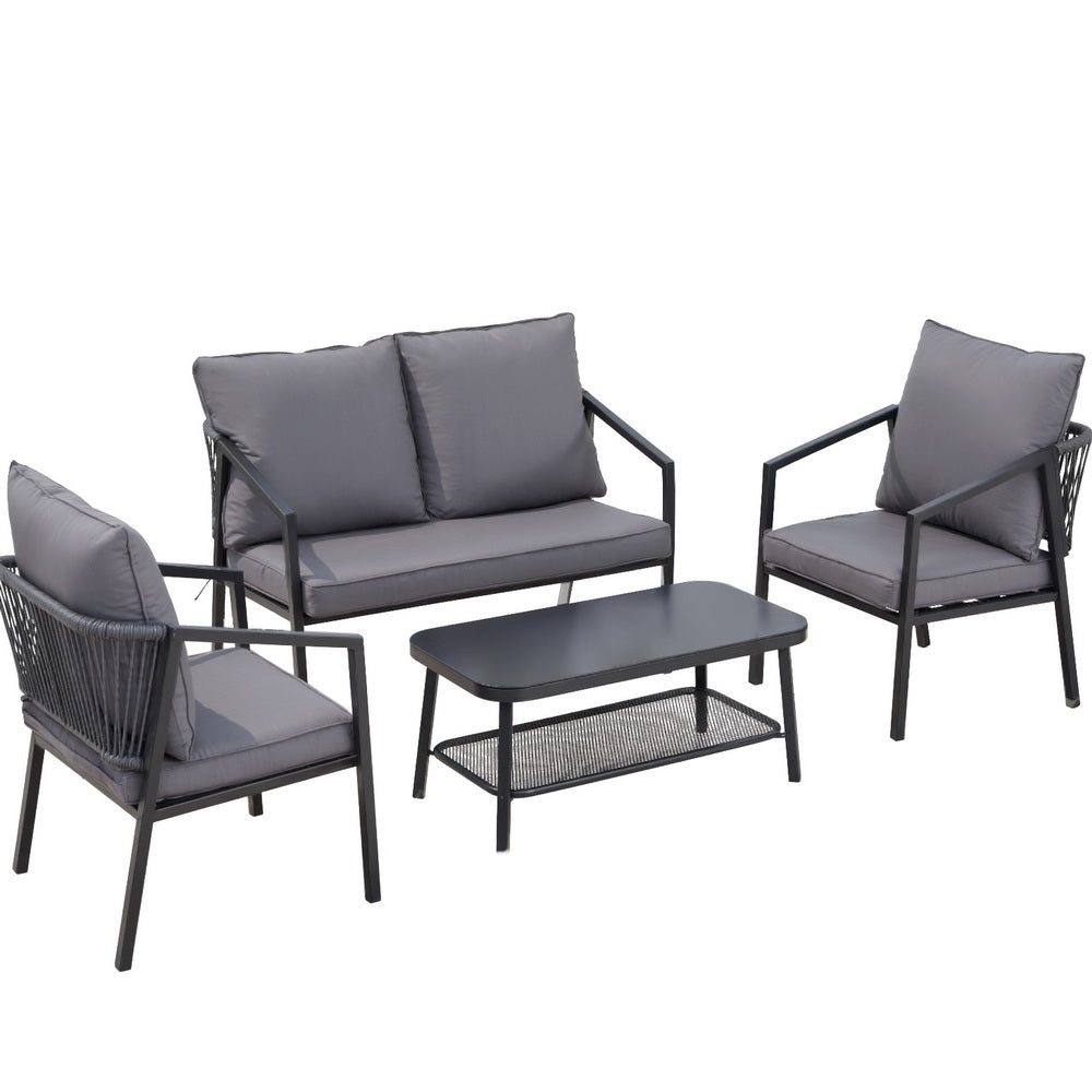 Gardeon 4 Seater Outdoor Sofa Set 4PCS Table Chair Setting Patio Furniture-0