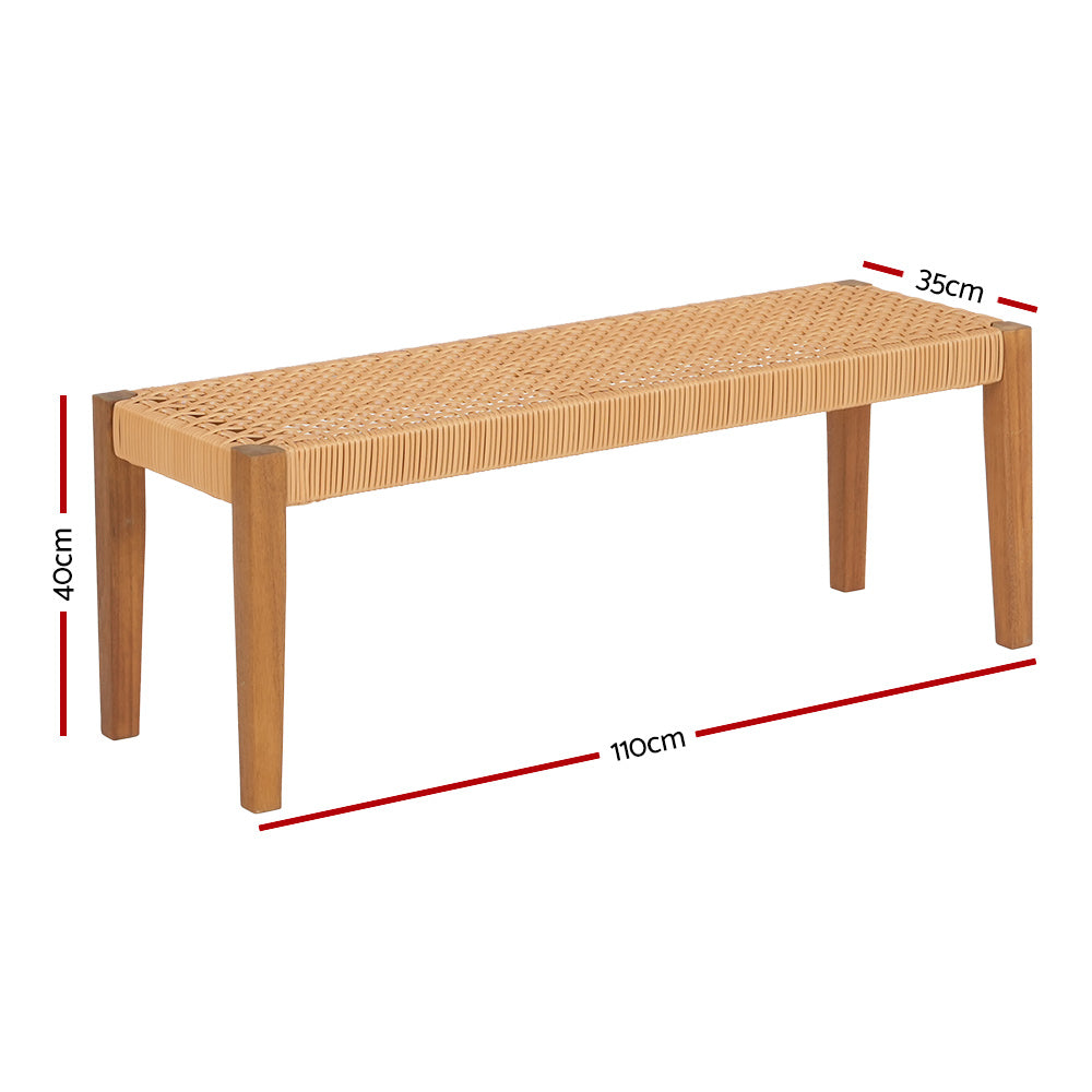 Gardeon Outdoor Garden Bench Seat Dining Acacia Wood 2-Seater Patio Furniture-1