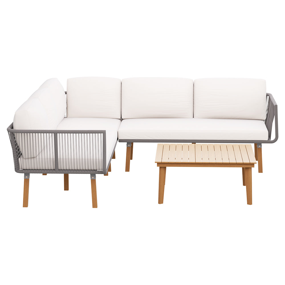 Gardeon 5-Seater Outdoor Sofa Set Wooden Lounge Setting Aluminum-2