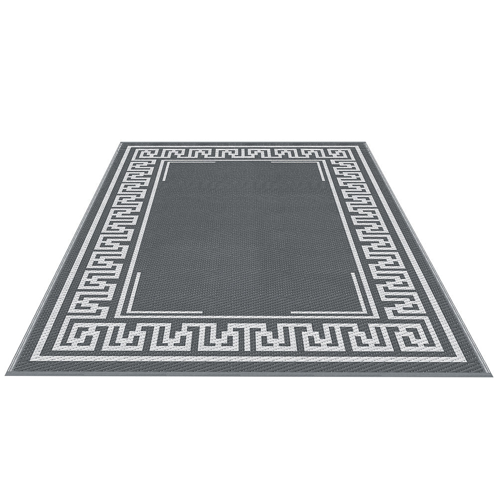 Gardeon Outdoor Rugs 152x244cm Large Carpet Reversible Area Mat PP Dual-Sided Patio Rug Greek Key-0