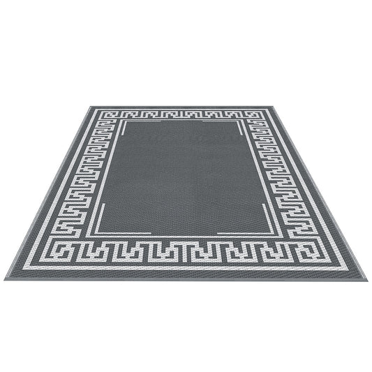 Gardeon Outdoor Rugs 152x244cm Large Carpet Reversible Area Mat PP Dual-Sided Patio Rug Greek Key-0