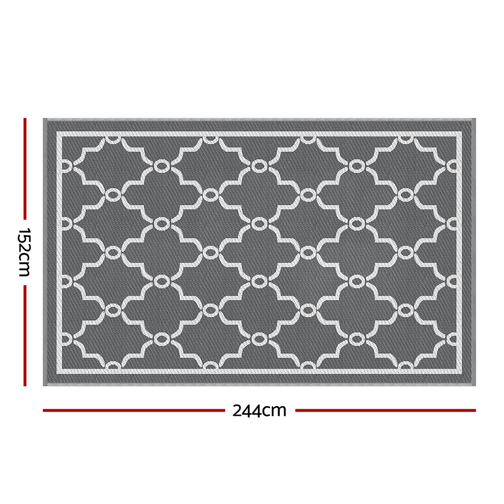Gardeon Outdoor Rugs 152x244cm Large Carpet Reversible Area Mat PP Dual-Sided Patio Rug Maroc-1