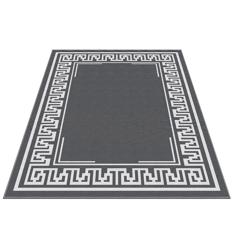Gardeon Outdoor Rugs 274x366cm Large Carpet Reversible Area Mat PP Dual-Sided Patio Rug Greek Key-1