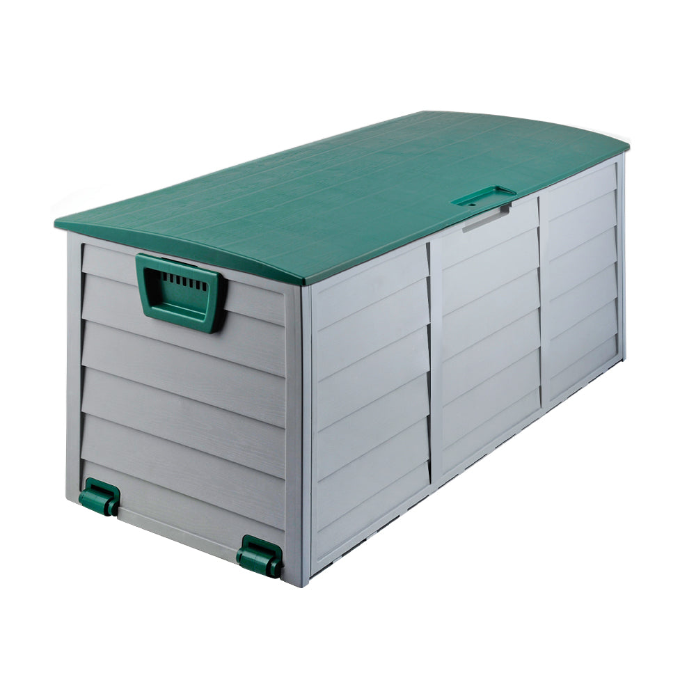 Gardeon Outdoor Storage Box 290L Lockable Organiser Garden Deck Shed Tool Green-3