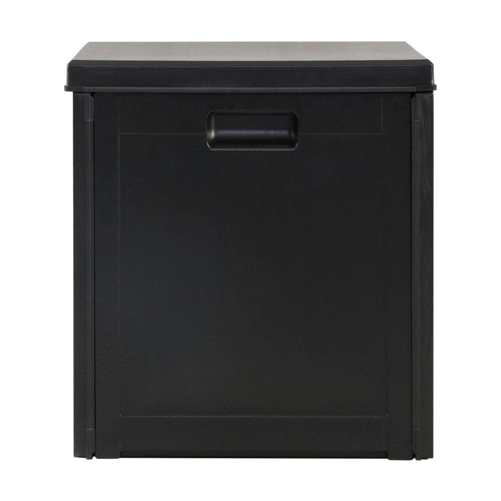 Gardeon Outdoor Storage Box 80L Container Lockable Garden Toy Tool Shed Black-3