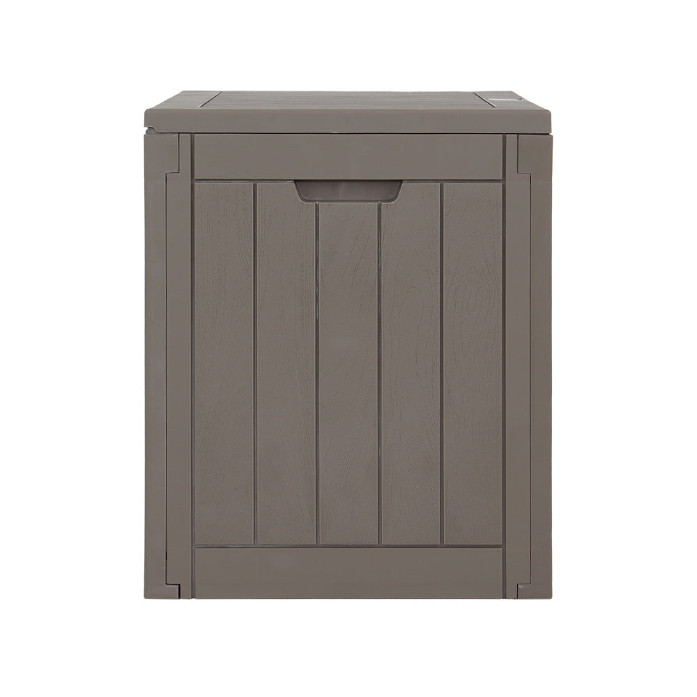 Gardeon Outdoor Storage Box 118L Container Lockable Indoor Garden Toy Tool Shed Grey-3