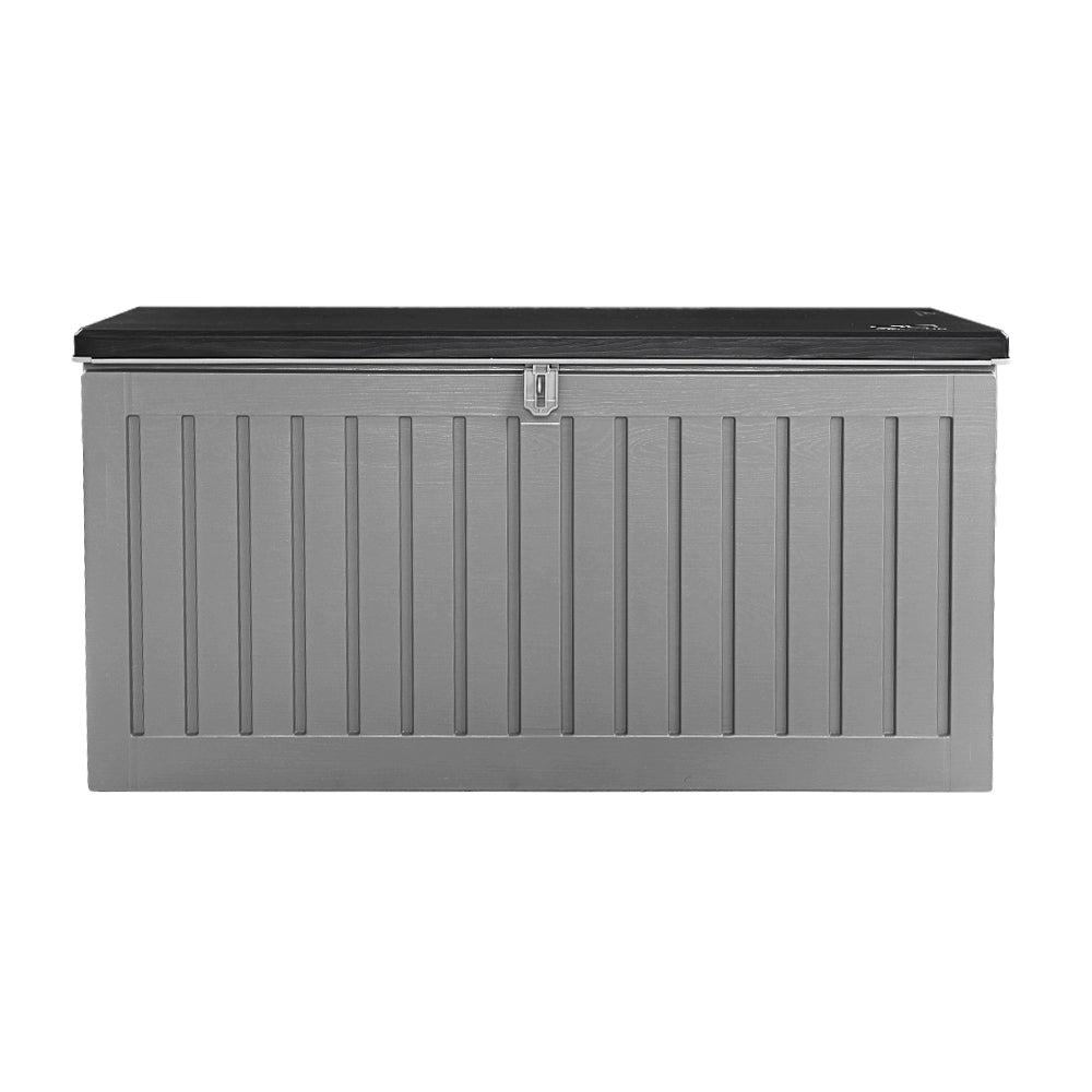 Gardeon Outdoor Storage Box 270L Container Lockable Garden Bench Tool Shed Grey-2