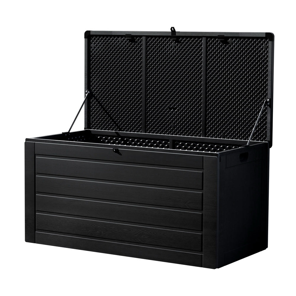 Gardeon Outdoor Storage Box 680L Container Lockable Garden Bench Shed Tool All Black-0