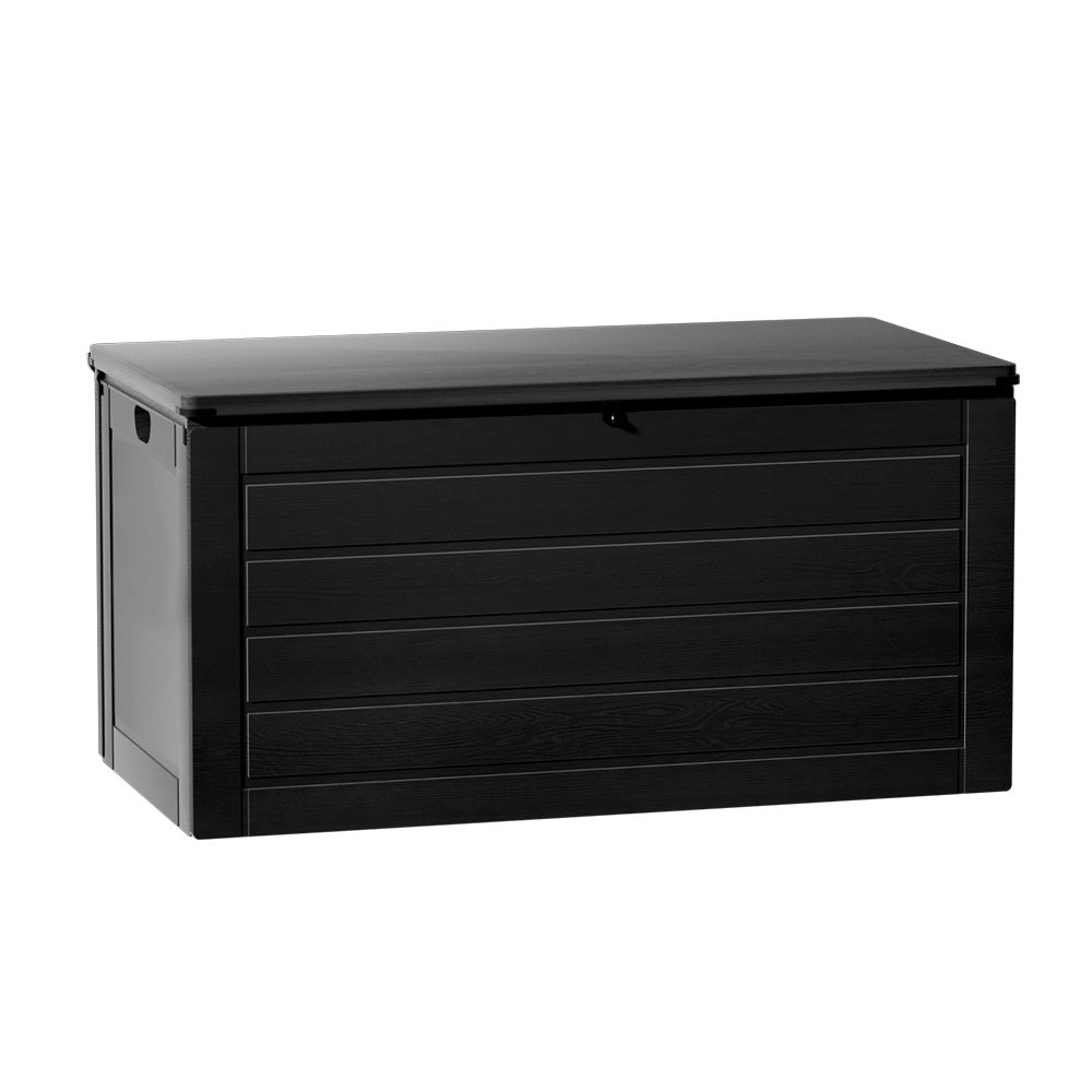 Gardeon Outdoor Storage Box 680L Container Lockable Garden Bench Shed Tool All Black-2