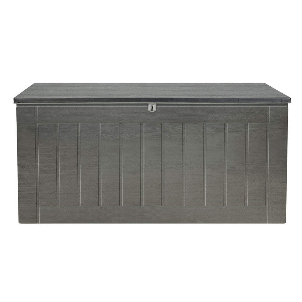 Gardeon Outdoor Storage Box 830L Container Lockable Garden Bench Tool Shed Black-2