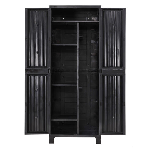 Gardeon Outdoor Storage Cabinet Box 173cm Lockable Cupboard Sheds Garage Adjustable Black-0