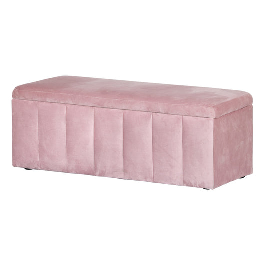 Artiss Storage Ottoman Blanket Box 103cm Velvet Pink-0