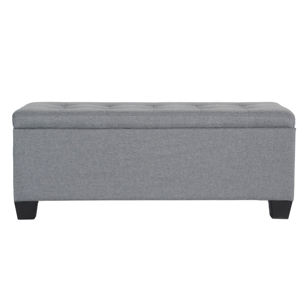 Artiss Storage Ottoman Blanket Box 97cm Linen Grey-2