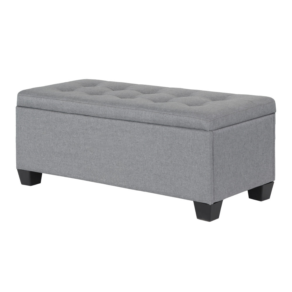 Artiss Storage Ottoman Blanket Box 97cm Linen Grey-0