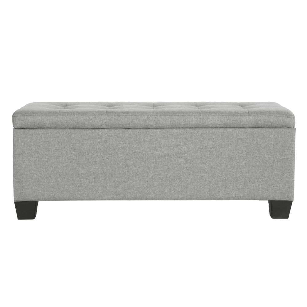 Artiss Storage Ottoman Blanket Box 97cm Linen Light Grey-2