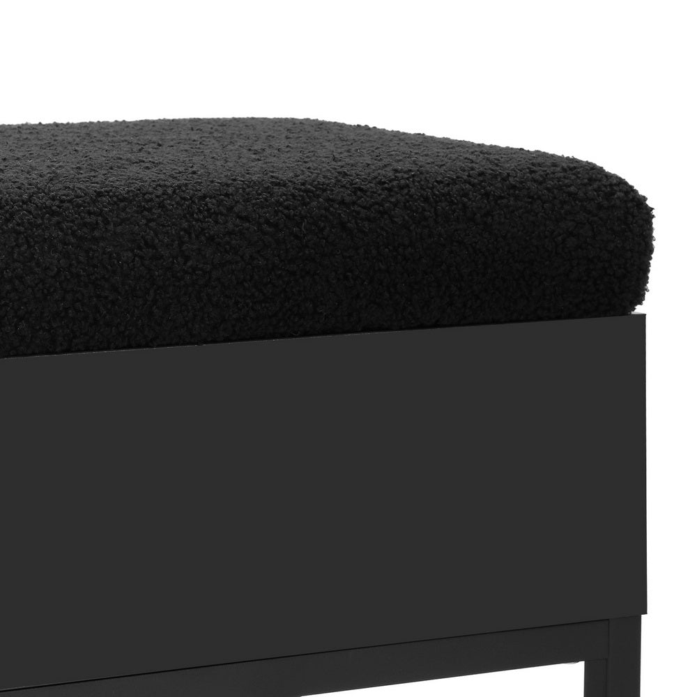 Artiss Storage Ottoman Blanket Box 110cm Boucle Shelf-2