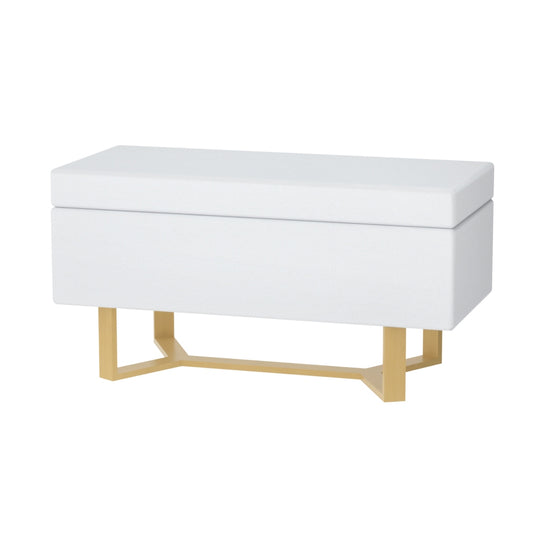 Artiss Storage Ottoman Blanket Box Criss-cross Linen White-0