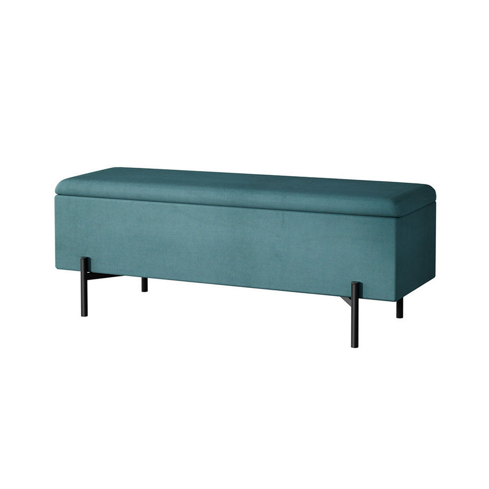 Artiss Storage Ottoman Blanket Box 140cm Velvet Green-0