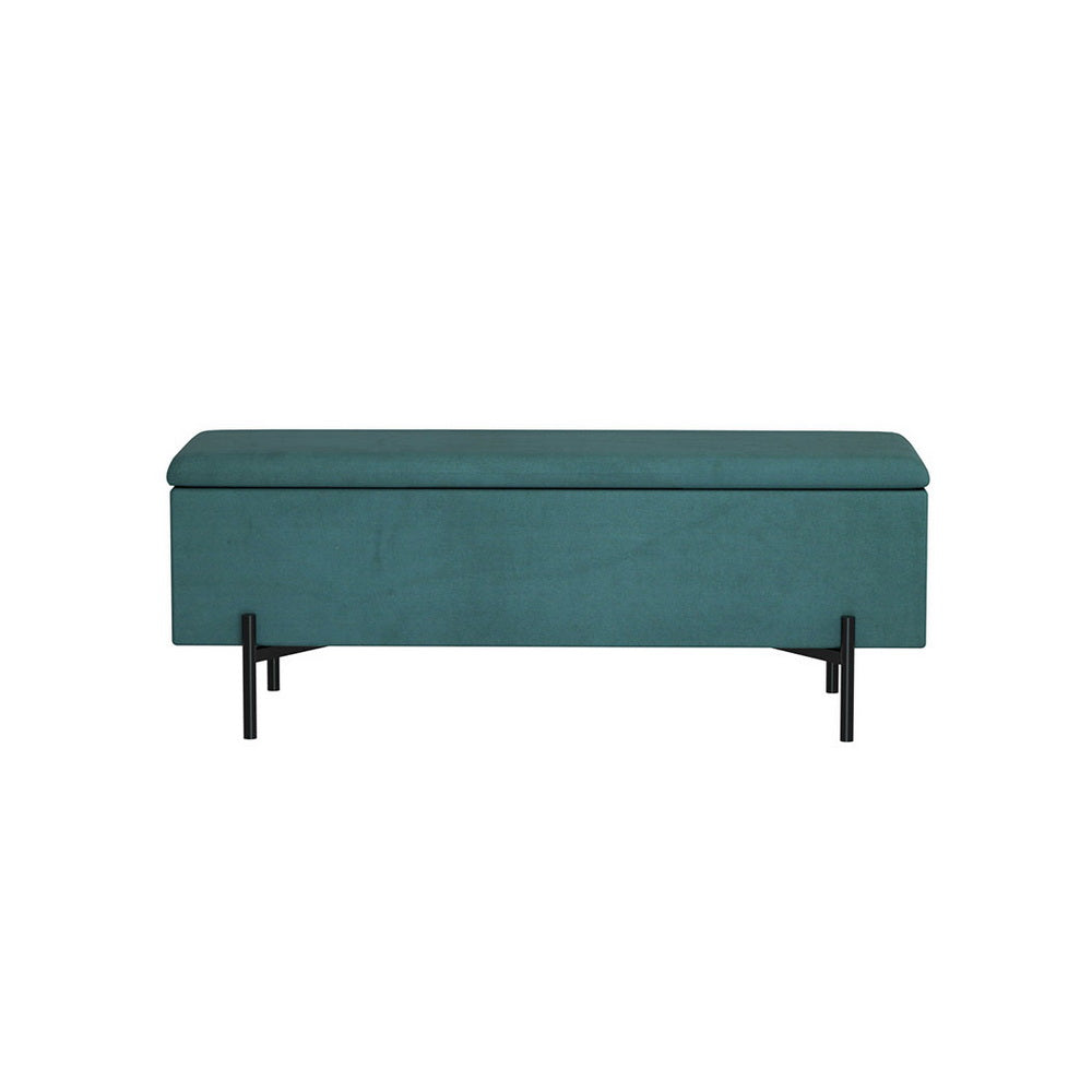 Artiss Storage Ottoman Blanket Box 140cm Velvet Green-2